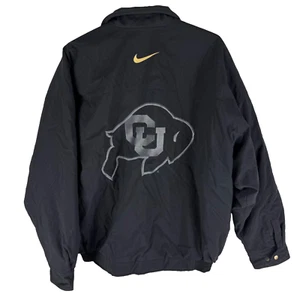 VTG 90s Nike Colorado Buffaloes Puffer Bomber Jacket Deion Sanders NCAA Sz L - Picture 1 of 8