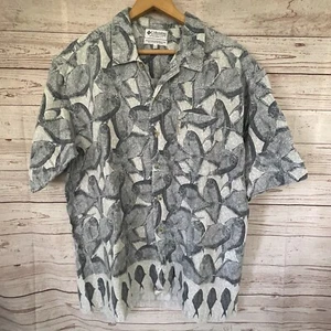 Columbia Shirt Mens Sz XL Novelty Fish Button Down Vacation Fishing Cruise Blue - Picture 1 of 6