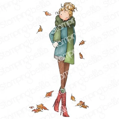 UPTOWN GIRL FREYA LOVES FALL-Stamping Bella Cling Rubber Stamp-Craft-Autumn - Image 1 of 3