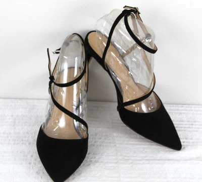 INC Mujer Leniil Gamuza Punta Punta Tirantes Tacones 6 Anchos Negros Nuevos con Etiquetas Foto 1 de 4