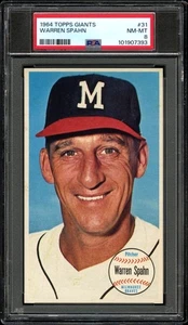 1964 Topps Giants #31 WARREN SPAHN HOF Milwaukee Giants PSA 8 NM-MT HIGH END! - Bild 1 von 2
