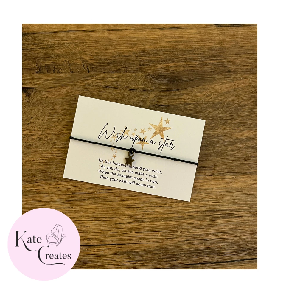 60 x Christmas Star Wish Bracelet Card String Friends Gift Business wholesale - Image 1 of 1