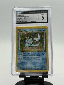 Pokemon Jungle Vaporeon 1999 12/64 Holo Pokemon Tarjeta EX/NM CGC 6 PSA BGS - Imagen 1 de 2