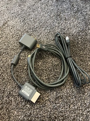 Gray OEM MICROSOFT Xbox 360 AUDIO ADAPTER X808221-002 VIDEO AV RCA CABLE /HDMI - Image 1 of 4