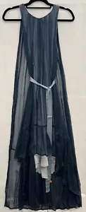 Katharine Kidd Chiffon Sheer Silk Dress Blue - Size 4 *Read* - Picture 1 of 6