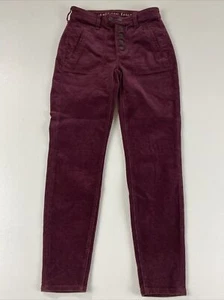 American Eagle Hi Rise Jegging Burgundy Corduroy Jeans Womens Sz 00 X Shorts - Picture 1 of 3