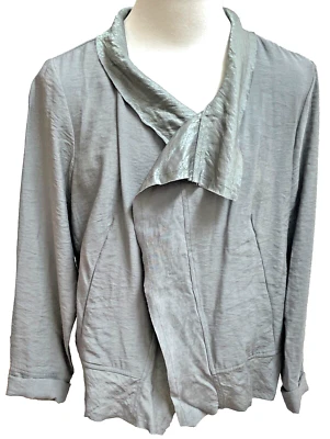 Chaqueta para mujer Simply Vera Wang tela rayón brillante talla XL gris plata 2314 Foto 1 de 4