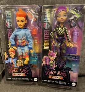 New Monster High Heath Burns Clawdeen Wolf Doll Scare-Adise Island Dolls Lot - Picture 1 of 2