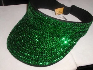 GORRA GORRA VISERA DE LENTEJUELA VERDE DÍA SAN PATRICK DESFILE IRLANDÉS NAVIDAD GOLF ¡SOL NUEVO! - Imagen 1 de 4