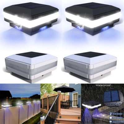 1/4/8x Solar Post Cap LED Lights For 4x4 5x5 6x6 Post Outdoor Fence Waterproof