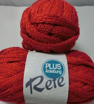 (59,50 €/kg): 200 g LG RETE, Rüschengarn in leuchtendem ROT, Fb 054 #3244 - Bild 1 von 2