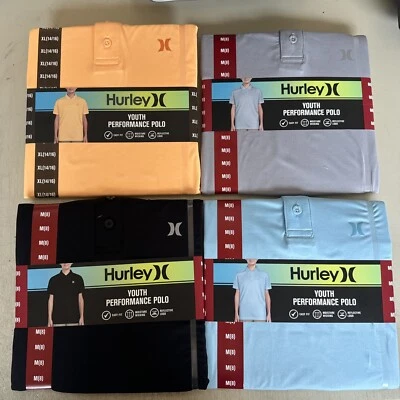 PICK COLOR / SIZE - Hurley Youth Performance Polo Moisture Wiking Reflectiv Logo - Image 1 of 4