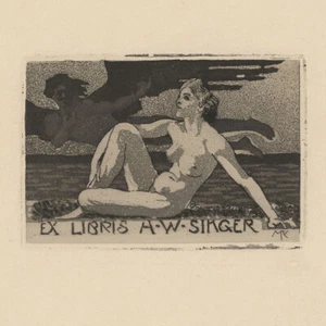 Max Klinger Radierung Aquatinta Frauenakt Symbolismus Exlibris Singer 1911 - Bild 1 von 4