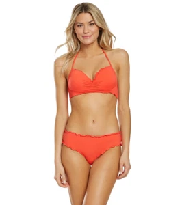Hobie Solid Ruffled Underwire Bikini Top & Bottom Size Small - Picture 1 of 4