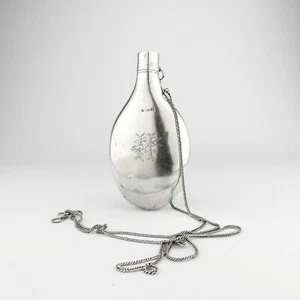 Antique Victorian Solid Sterling Silver Hip / Spirit Flask. George Unite, 1869. - Picture 1 of 10