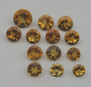 Natural Citrine Cabochon Pair Round 4.70 Cts Cut Faceted Semi Precious J 3978 - Picture 1 of 6