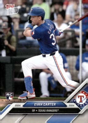 EVAN CARTER RC 2024 Topps NOW Road Opening Day #142 ROOKIE PR:700 Rang ID:102141 - Image 1 of 2
