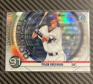 2020 Bowman Chrome Baseball Scouts Top 100 #BTP-91 Tyler Freeman - Picture 1 of 2