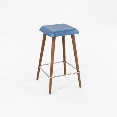 2022 Martin Solem & Cappellini Basso Daddy Longlegs Counter Stool Blue w/ Walnut - Image 1 of 4