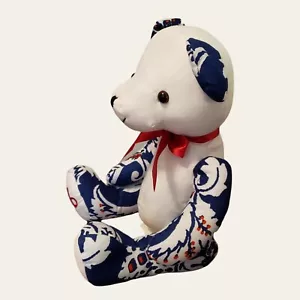 Dennis Basso Home Stuffed Teddy Bear 14" Red White Blue Patriotic Americana - Picture 1 of 5