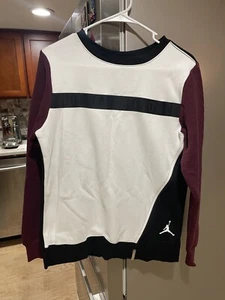 Nike Air Jordan Boys Jumpman Logo Sweatshirt White/Wine/Black 453881 782 sz XXL - Picture 1 of 5