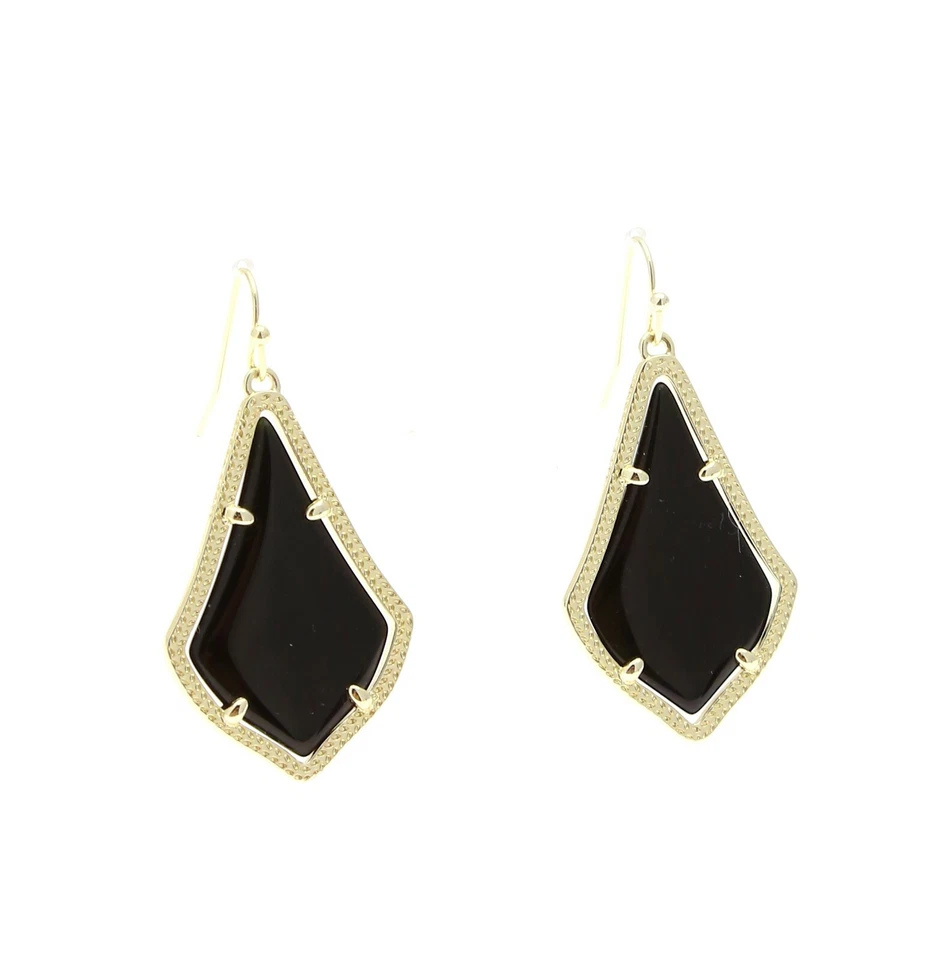 Kendra Scott Womens Black Gold Alex Drop Earrings W1012 - Image 1 of 1