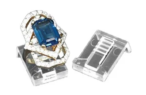 Pack of 50 Clear Plastic Ring Clips - Ring Holder Storage Presentation Display - Picture 1 of 3