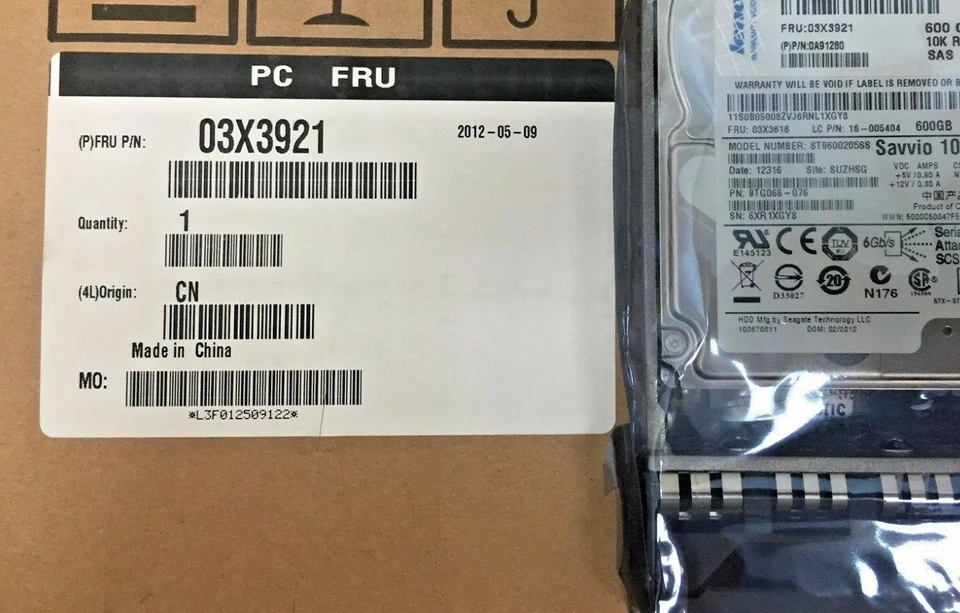 LENOVO/IBM 03X3921  03X3616  600GB 10K 6G 2.5" SAS HDD - Image 1 of 1