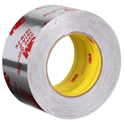 3M Aluminum Foil Tape 3340, 2.5" x 50 yd, 4.0 mil, Silver, HVAC, Sealing Tape - Image 1 of 4