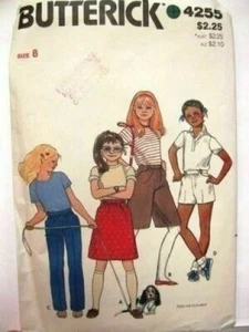 Butterick 4255 Mädchen CULOTTE ROCK HOSE SHORTS Gr. 8 23,5 Taille Muster ungeschnitten - Bild 1 von 2