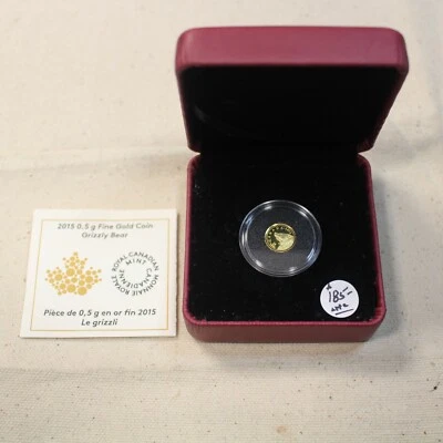 2015 Canada Grizzly Bear 0.5 Gram Proof .9999 Gold Coin w/ Box & COA - Image 1 of 4