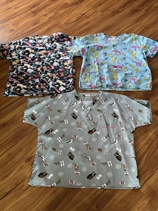Peaches Fashion Seal Fundamentally Cotton Dog & Cat Scrub Tops Medium & Large - Picture 1 of 11