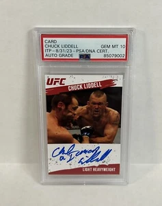 Chuck Liddell Signed UFC Round 2 AUTO Inscribed “The Iceman” PSA 10 - Picture 1 of 2