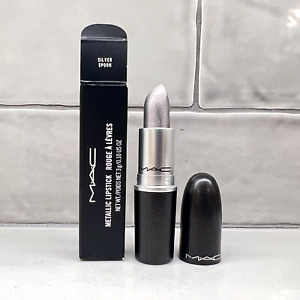 MAC Metallic Lipstick SILVER SPOON (Silver/Gray) NEW IN BOX Full Size