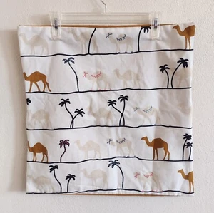 IKEA Tilltalande 20 X 20 Embroidered Camel Palm Tree Decor Pillow Cover Square - Picture 1 of 5