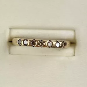 9 Karat Gelbgold Braun Diamant halbe Ewigkeit QVC Ring Größe L 1,7 g - Bild 1 von 7