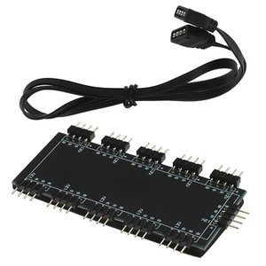 10-channel RGB Hub PC Chassis Fan Hub CPU Cooling Hub Extension Cable 12V 4-Pin - Picture 1 of 5
