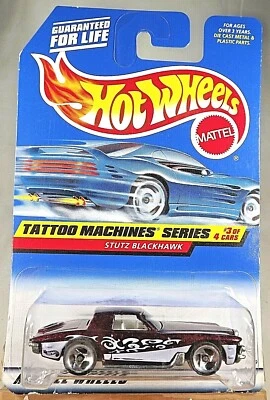 Hot Wheels #687 1998 máquinas de tatuaje serie 3/4 Stutz Blackhawk Borgoña con 3 Sp Foto 1 de 4