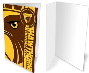 Hawthorn Hawks Official AFL Blank Greeting Card Pin On Metal Badge 12cm x 20cm - Picture 1 of 1