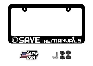 Save The Manuals Manual Transmission Stick Shift JDM Drift License Plate Frame - Picture 1 of 4