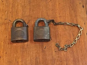 Lot of 2 Antique Corbin Padlocks - Picture 1 of 11