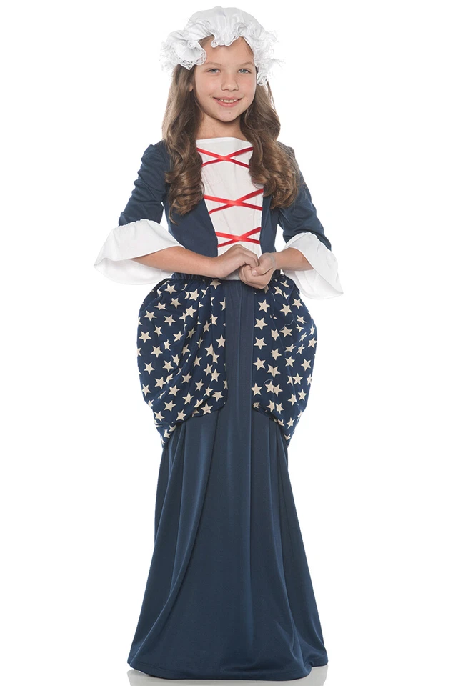 Nuevo Disfraz Colonial Betsy Ross Histórico Infantil Foto 1 de 1