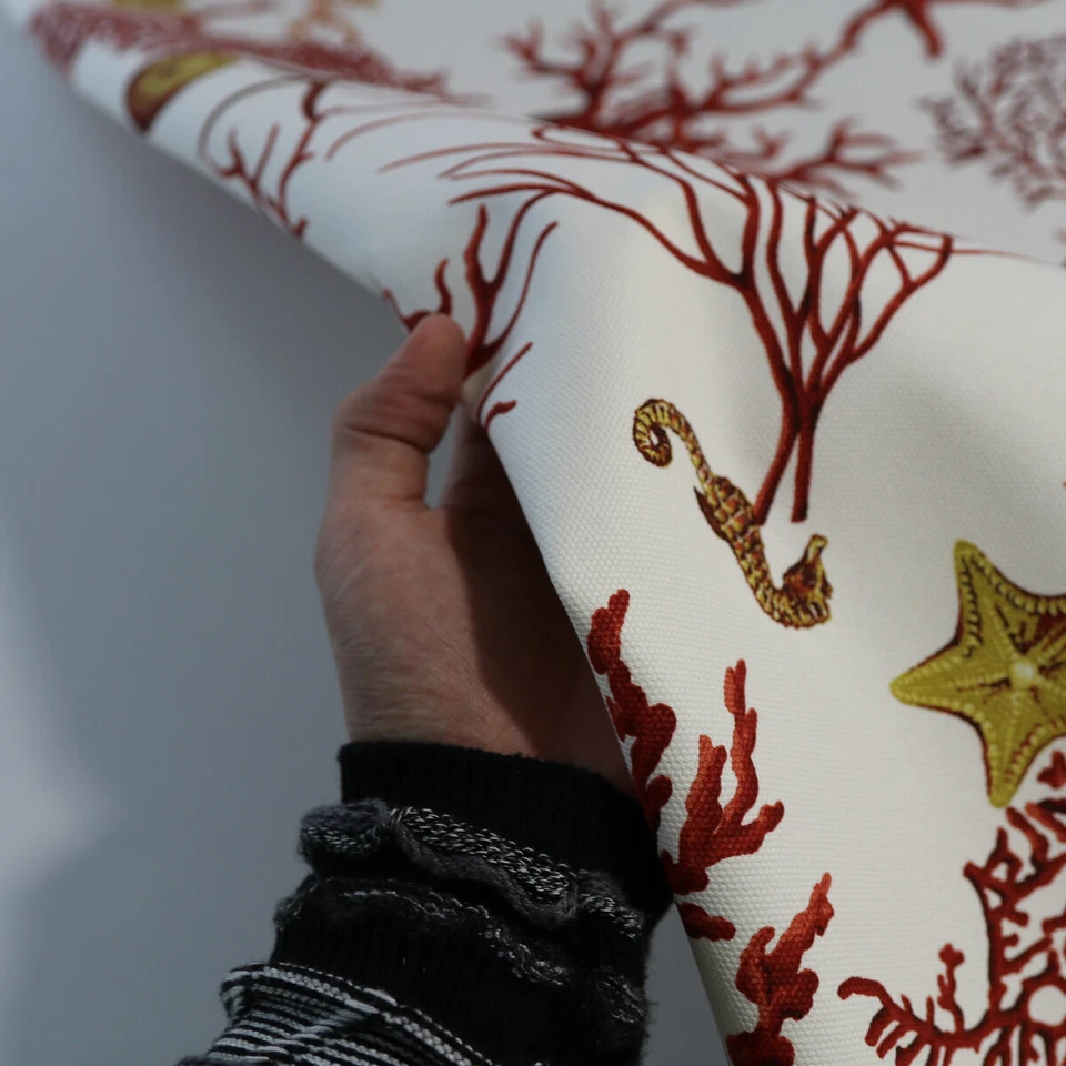 50cm Baumwoll Canvas Segeltuch Stoff Stabil Meterware Weihnachts Muster Druck - Bild 1 von 3