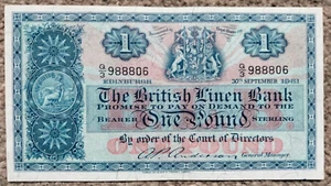 Scotland (The British Linen Bank) 1 Pound 1961 P-162 aUnc - Picture 1 of 2