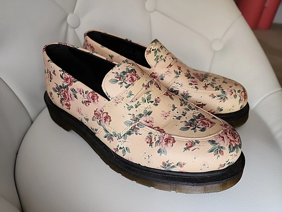 New Dr. Martens Addy Rose Floral Leather Loafers Women's 8 (US Size) - Image 1 of 4