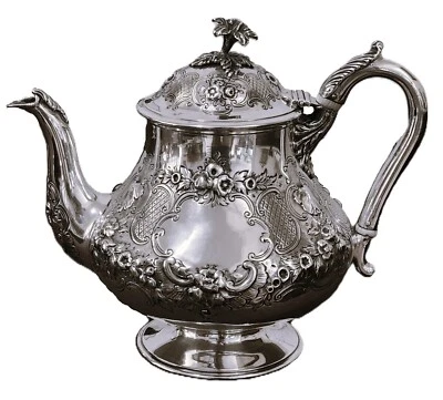 TETERA de plata esterlina, Londres, Stephen Smith 1864 rococó victoriano 25 t. oz 8" t Foto 1 de 4