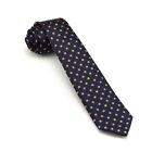 100%SILK Skinny Formal Tie Slim Woven Necktie Mens Fashion Business Tie NavyPink