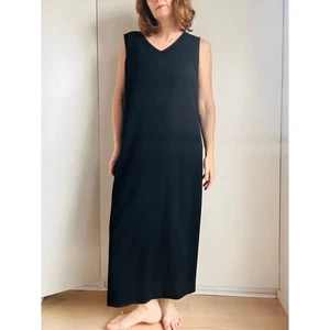 Eileen Fisher Black Tank dress Wool Blend Size Medium Classic Minimalist Style - Picture 1 of 12