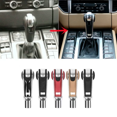 Suede Leather Carbon Fiber Gear Shift Knob Trim For Porsche Macan 718 2016-2021 - Image 1 of 4