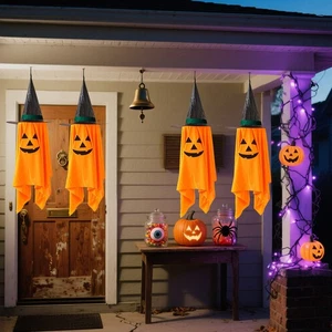 1-2X Hanging Pumpkin Hat Decor Reusable Witch Ornaments Creative Halloween Hats - Picture 1 of 13